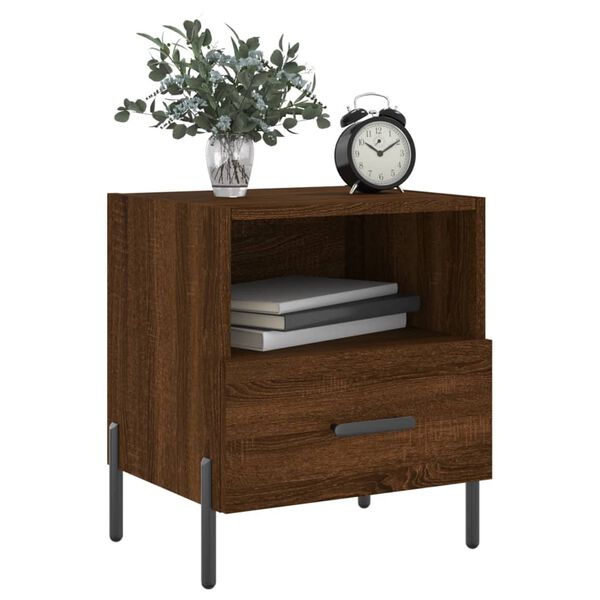 vidaXL Tables de chevet 2 pcs ch&ecirc;ne marron 40x35x47,5 cm