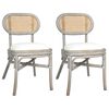 vidaXL Chaises &agrave; manger lot de 2 gris Lin