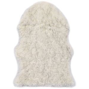 vidaXL Tapis 60 x 90 cm Peau de mouton synth&eacute;tique M&eacute;lange de gris