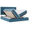 vidaXL Lit de Rangement avec stockage Bleu fonc&eacute; 200 x 200 cm Velours