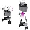 vidaXL Poussette Pliante pour Animaux Réglable Gris 78 x 54 x 101 cm