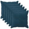 vidaXL Housse de coussin 6 pcs HOUTEN Bleu 70 x 70 cm Velours