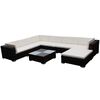 vidaXL Salon de jardin 8 pcs avec coussins r&eacute;sine tress&eacute;e marron