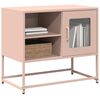 vidaXL Meuble TV rose 68x39x60,5 cm acier