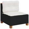 vidaXL Canap&eacute; de jardin sans accoudoirs coussins noir r&eacute;sine tress&eacute;e