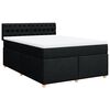 vidaXL Sommier &agrave; lattes de lit avec matelas Noir 140x190 cm Tissu