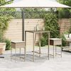 vidaXL Tabourets de bar jardin avec coussins lot de 2 beige poly rotin
