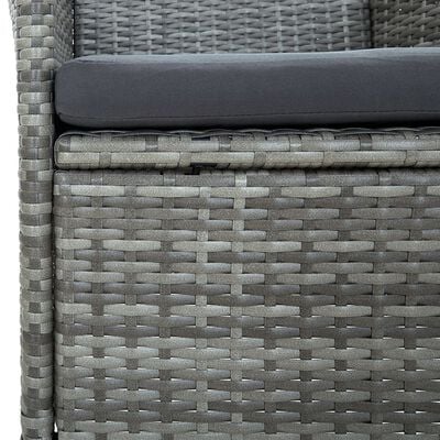 vidaXL Ensemble à manger d'extérieur 5pcs coussins résine tressée gris