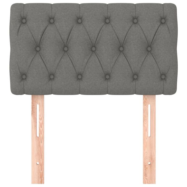 vidaXL T&ecirc;te de lit Gris fonc&eacute; 80x7x78/88 cm Tissu