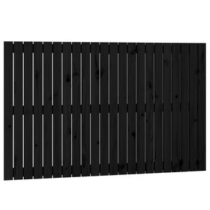 vidaXL T&ecirc;te de lit murale Noir 140x3x90 cm Bois massif de pin