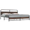 vidaXL Cadre de lit en m&eacute;tal sans matelas ch&ecirc;ne marron 183x213 cm