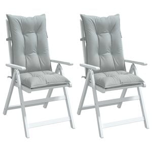 vidaXL Coussins de chaise &agrave; dossier haut lot de 2 gris clair m&eacute;lang&eacute;