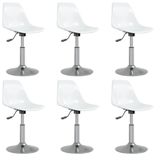 vidaXL Chaises pivotantes &agrave; manger lot de 6 blanc PP