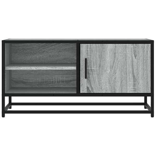 vidaXL Meuble TV sonoma gris 80x34,5x40 cm bois d'ing&eacute;nierie et m&eacute;tal