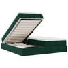 vidaXL Cadre de lit ottoman avec matelas vert fonc&eacute; 200x200 cm velours