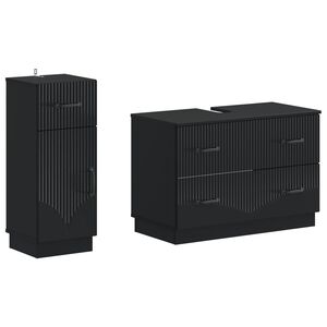 vidaXL Ensemble de 2 meubles de salle de bain HOORN Noir