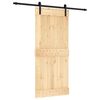 vidaXL Porte coulissante Naturel et noir 90 x 210 cm