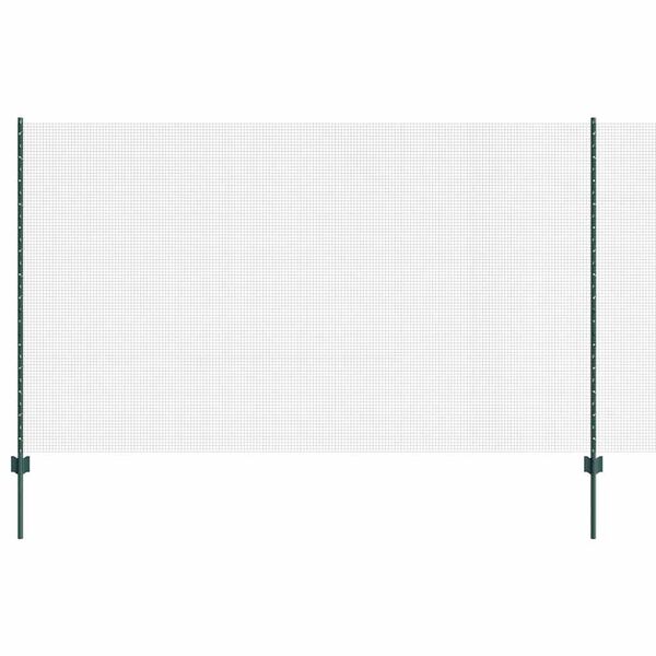 vidaXL Cl&ocirc;ture avec poteau Vert 1,4 x 25 m Acier et PVC