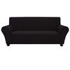 vidaXL Housse extensible de canap&eacute; Noir Jersey de polyester