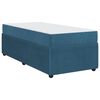 vidaXL Cadre de lit avec matelas Bleu 90 x 190 cm tissu