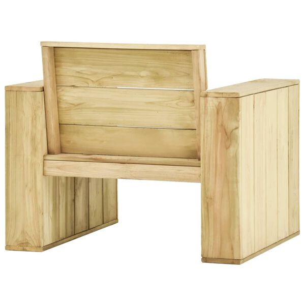 vidaXL Salon de jardin 3 pcs avec coussins bois de pin impr&eacute;gn&eacute;