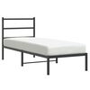vidaXL Cadre de lit m&eacute;tal sans matelas avec t&ecirc;te de lit noir 80x200 cm
