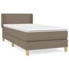 vidaXL Sommier &agrave; lattes de lit avec matelas Taupe 90x200 cm Tissu