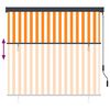 vidaXL Store enrouleur Blanc et Orange 180 x 250 cm Tissu et Aluminium