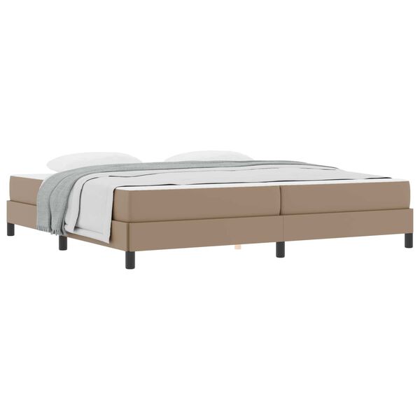 vidaXL Cadre de lit avec matelas Cappuccino 200 x 200 cm tissu
