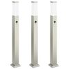vidaXL Bornes lumineuses avec d&eacute;tecteur lot de 3 80 cm acier inoxydable IP44