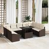 vidaXL Ensemble de canap&eacute; de jardin R&eacute;glable 10 pcs Marron et Cr&egrave;me