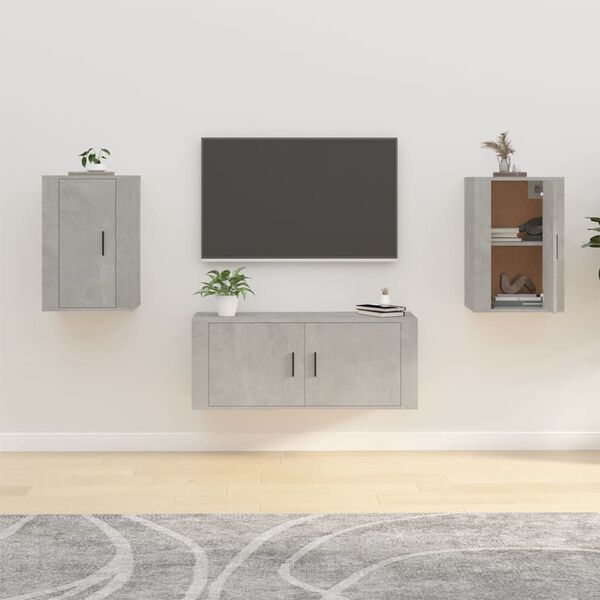 vidaXL Meubles TV muraux 2 pcs Gris b&eacute;ton 40x34,5x60 cm