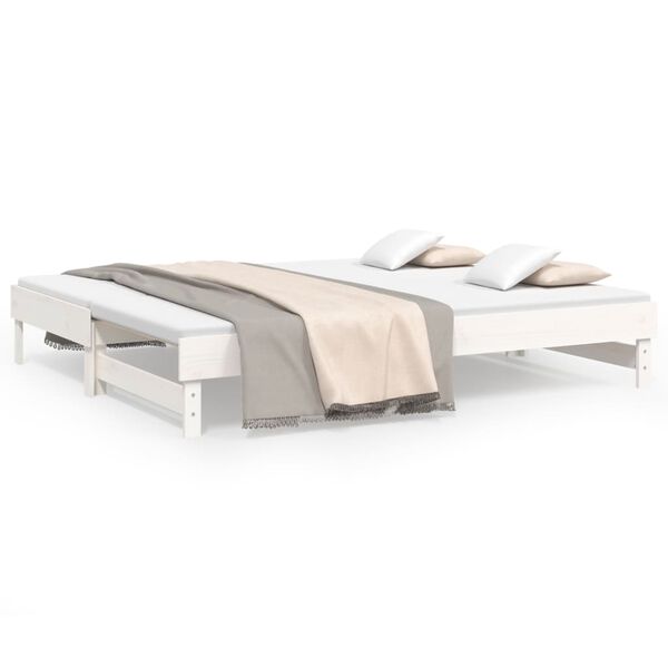 vidaXL Lit coulissant sans matelas blanc 2x(90x200) cm