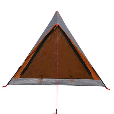 vidaXL Tente de camping 2 personnes gris et orange imperméable