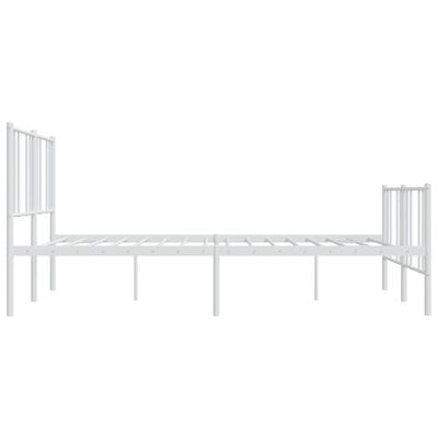 vidaXL Cadre de lit métal sans matelas et pied de lit blanc 183x213 cm