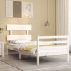 vidaXL Cadre de lit sans matelas blanc bois massif