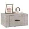 vidaXL Table de chevet murale Gris béton 50x36x25 cm