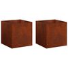 vidaXL Cache-pot de jardin 2 pc Rouill&eacute; 25 x 25 x 25 cm Acier patin&eacute;