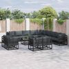 vidaXL Ensemble de canap&eacute; de jardin avec coussin 14 pcs Noir Aluminium