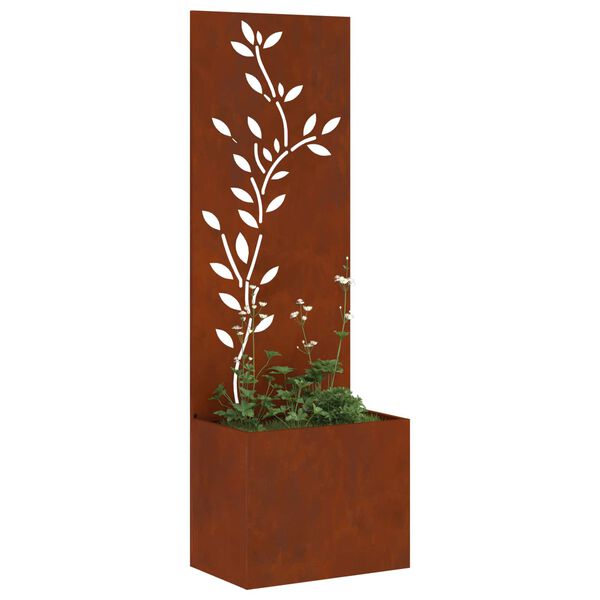 vidaXL &Eacute;cran de confidentialit&eacute; de jardin Floral Rouill&eacute; 50 x 140 cm