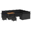 vidaXL Ensemble de canap&eacute; de jardin avec coussin 12 pcs Noir polyrotin