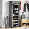 vidaXL Armoire &agrave; chaussures avec housse Gris 57x29x162 cm Tissu