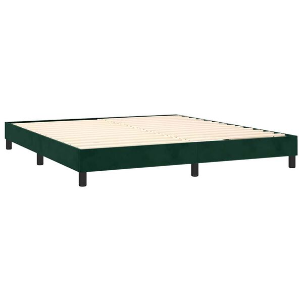vidaXL Sommier &agrave; lattes de lit et matelas Vert fonc&eacute; 160x200cm Velours