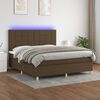 vidaXL Sommier &agrave; lattes de lit matelas et LED Marron fonc&eacute; 160x200 cm