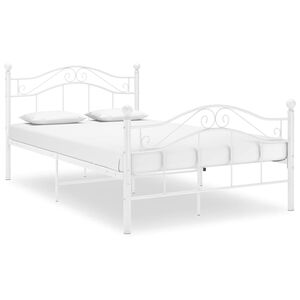 vidaXL Cadre de lit sans matelas blanc m&eacute;tal 120x200 cm