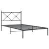 vidaXL Cadre de lit m&eacute;tal sans matelas avec t&ecirc;te de lit noir 107x203cm