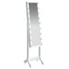 vidaXL Miroir sur pied blanc avec LED blanc 34x37x146 cm
