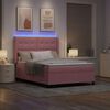 vidaXL Lit &agrave; ressorts avec matelas avec LED Rose 160 x 200 cm Velours