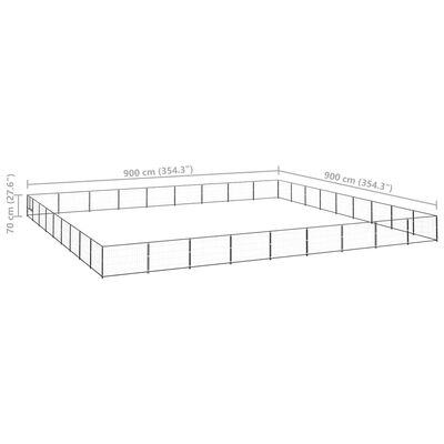 vidaXL Chenil Noir 81 m² Acier