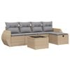 vidaXL Salon de jardin avec coussins 6pcs m&eacute;lange beige r&eacute;sine tress&eacute;e